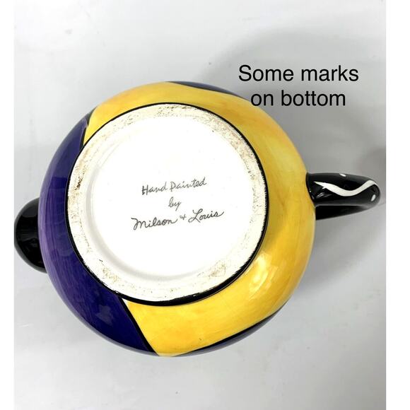 Milson & Louis Eggplant Teapot Hand Painted‎ Whimsical Home Decor Artsy - Picture 4 of 9